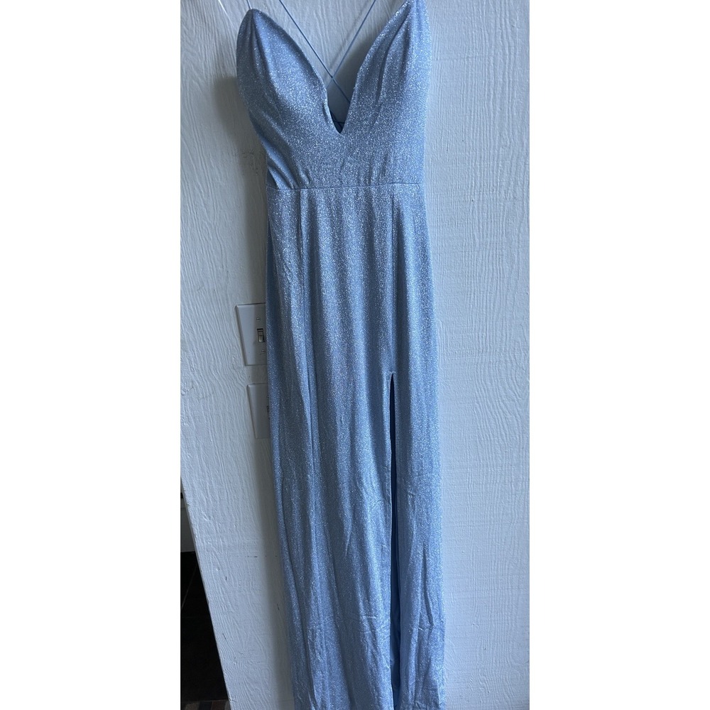 Hello Molly Dear Emilia Companion Star Maxi Dress Size XS Blue Lined Sparkle NWT - Picture 7 of 13